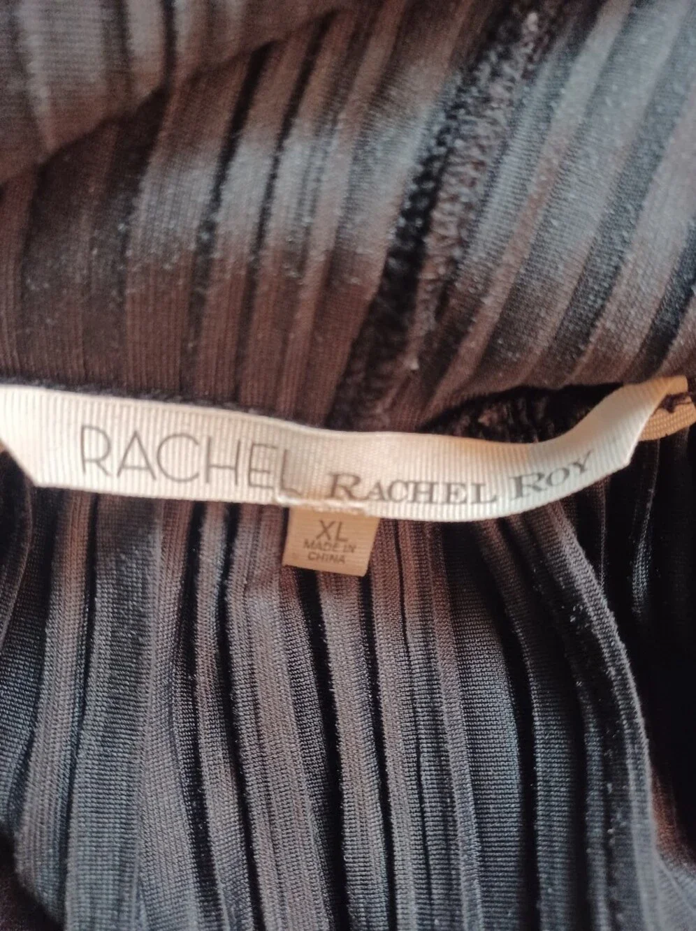 Rachel Roy Accordion Pleat Velvet Hooded Tie Waist Top Size XL Dark Academia